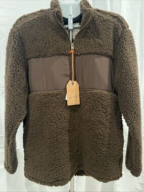 NEW Original Weatherproof Vintage Brown Sherpa 1/2 Zip Men’s size Medium